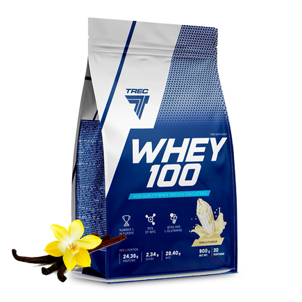 Протеин сывороточный  Whey 100 900 г Trec Nutrition Ваниль