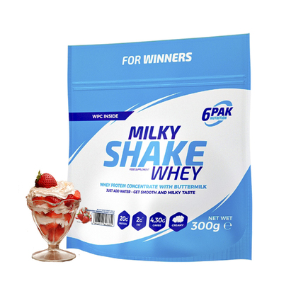 Milky Shake Whey 6PAK 300 г клубника со сливками