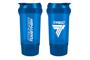 Шейкер с доп. отделом Stronger Together 2 в 1 500 мл Trec Nutrition синий