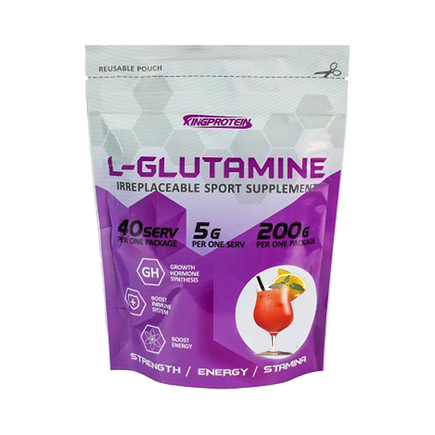 Глютамин L-Glutamine 200 г KingProtein Фруктовый пунш