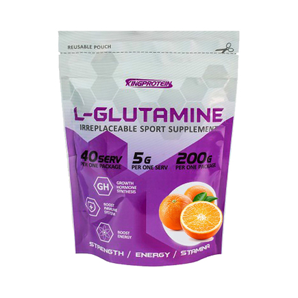 Глютамин L-Glutamine 200 г KingProtein Апельсин