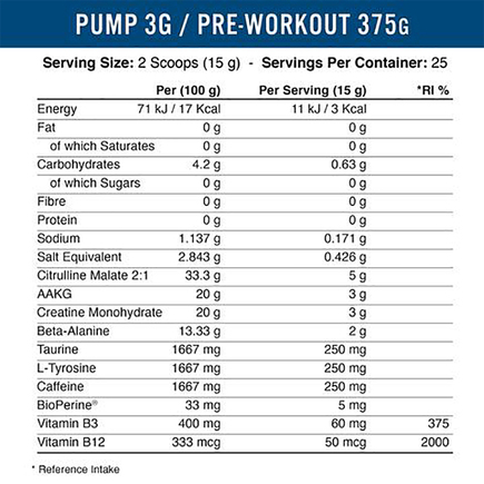 Предтренировочный комплекс PUMP 3G Applied Nutrition