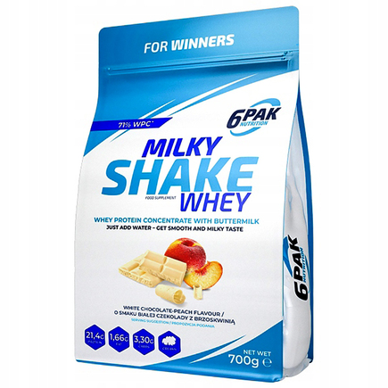 Сывороточный Протеин Milky Shake Whey 700 г 6PAK  Белый шоколад персик