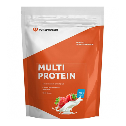 Протеин комплексный Multi Protein 600 г Pureprotein Клубника со сливками