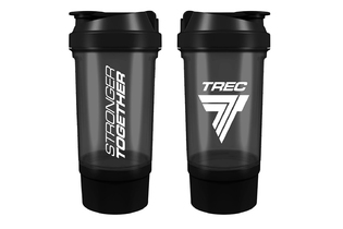 Small Шейкер с доп. отделом Stronger Together 2 в 1 500 мл Trec Nutrition черный