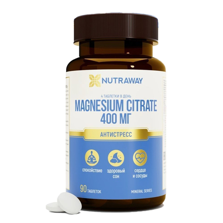 Магния цитрат Magnesium Citrate 100 мг 90 таб NUTRAWAY