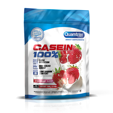Протеин казеиновый Casein 100% 500 г Quamtrax Клубника