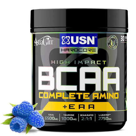 Аминокислоты комплексные BCAA Complete Amino + EAA 400 г USN Голубая малина