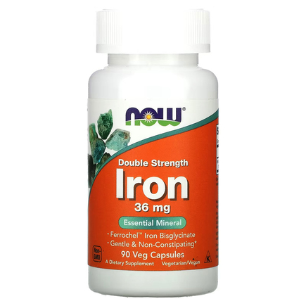 Железо двойной силы Iron Double Strength 36 мг 90 капс Now Foods